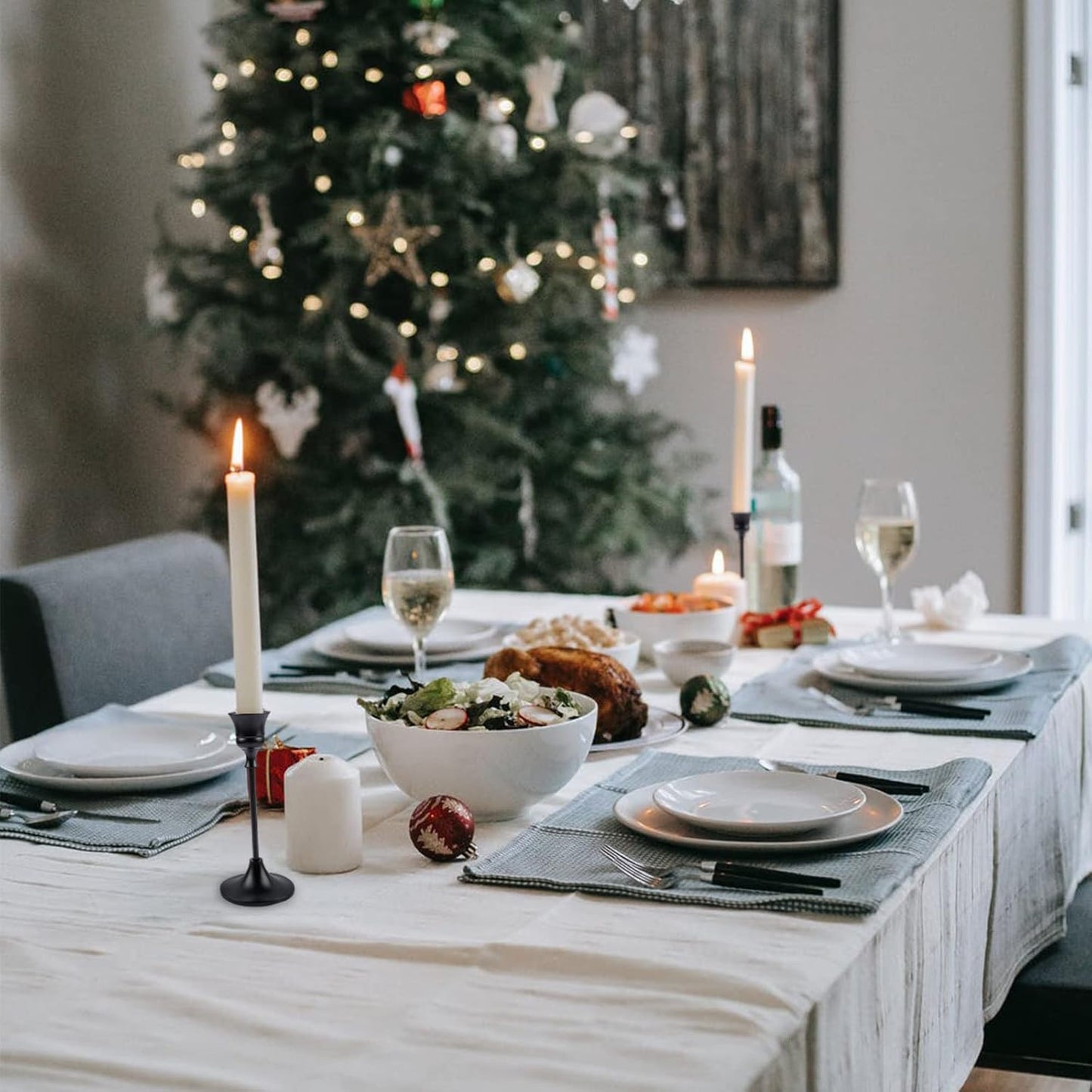 Candlestick Holders,Taper Candle Holder for Candlesticks Black Candelabra Candle Holders Vintage Candle Stick Candle Holder for Fireplace Party Dining Home