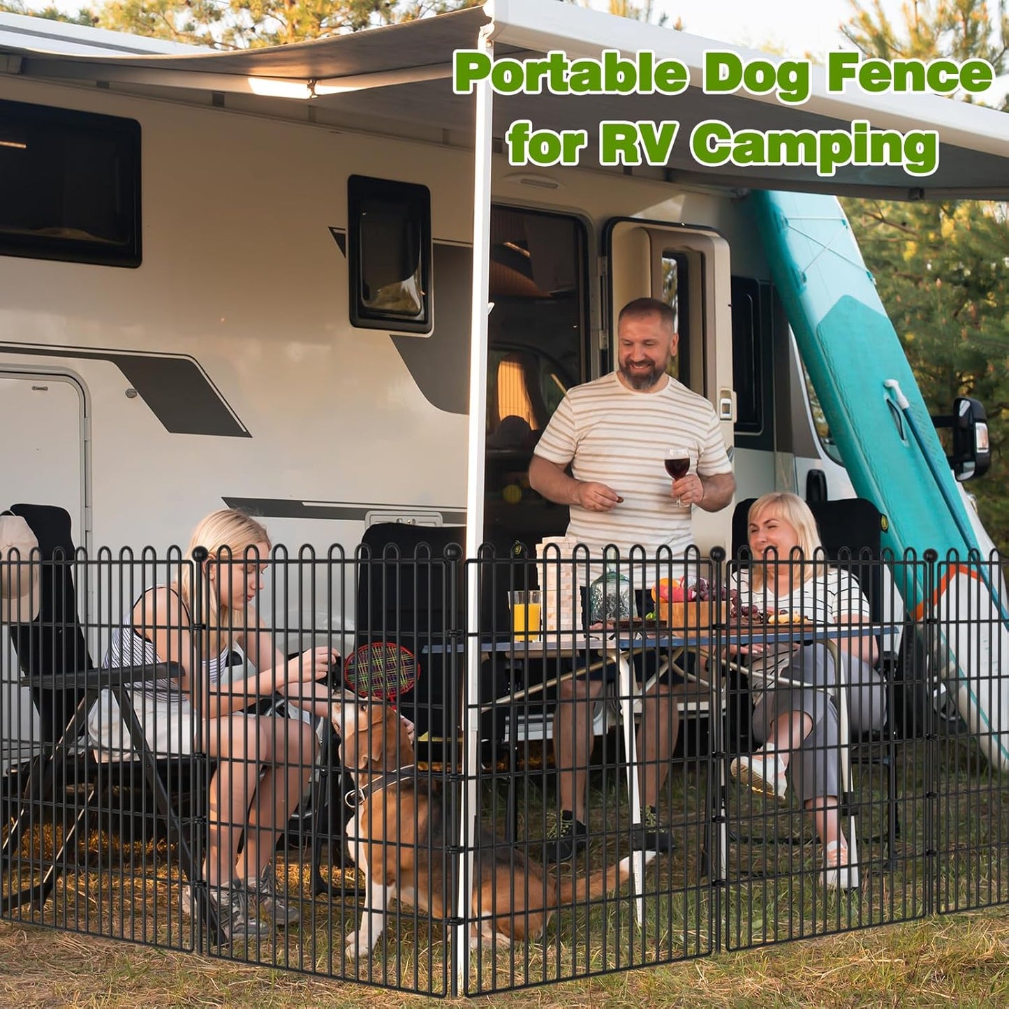 10 Panels No Dig Decorative Garden Fence with Gate for Yard, 32 in(H) X 23.6 ft(L) Animal Barrier Fencing for Outdoor Dog, Metal Portable Garden Fences for Borders, Pets, Landscape, Temporary Fence