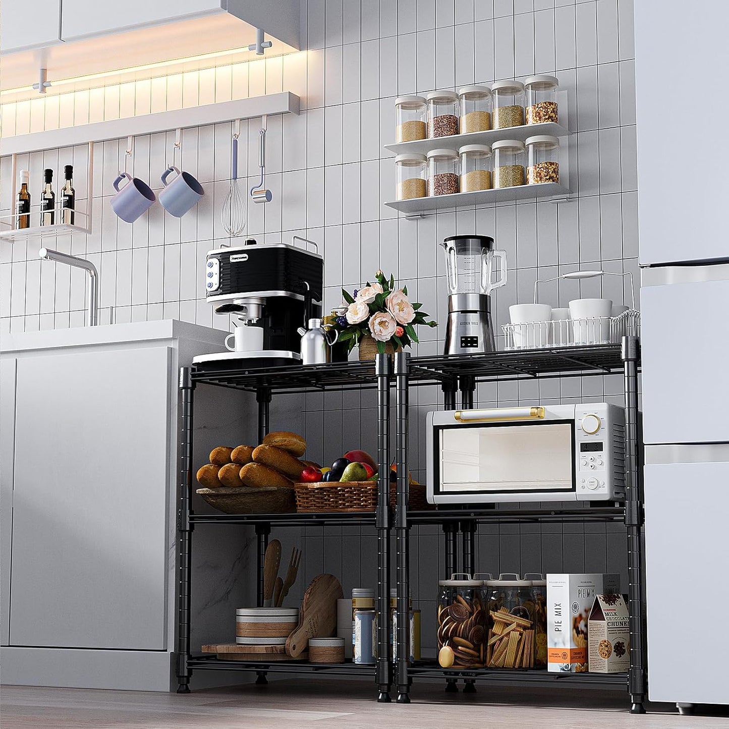 450 lbs Steel Storage Shelving 3-Tier Utility Shelving Unit Steel Organizer Wire Rack for Home,Kitchen,Office (11.8" D x 17.7" W x 26.3" H)