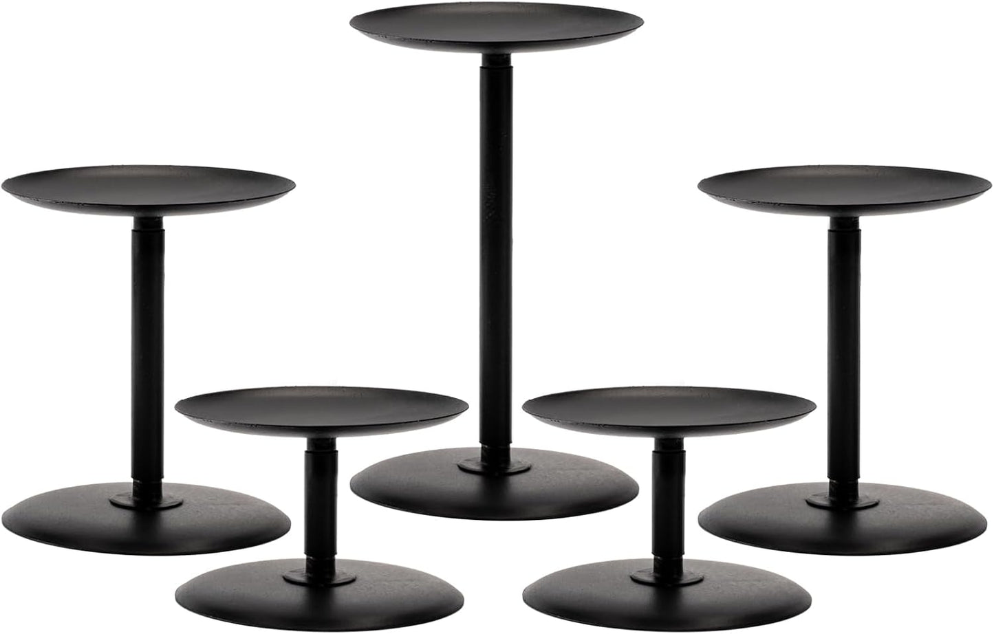 Homemory Holloween Candle Holders for Pillar Candles Set of 5 (Black)