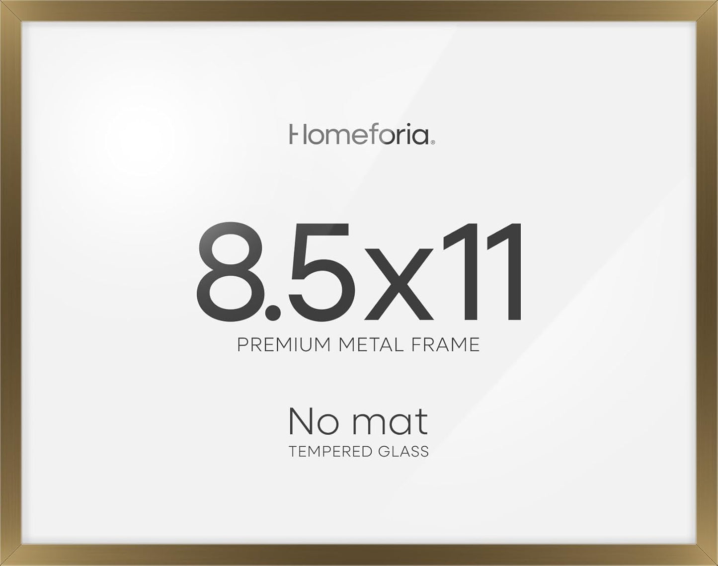 Homeforia 8.5x11 Diploma Frame Bronze, High End Metal 8.5 x 11 Certificate Frames, 11x8.5 Document Frame for Wall or Tabletop, 8.5by11 Letter Size Graduation Frames, Tempered Glass, Wall Kit, Set of 1