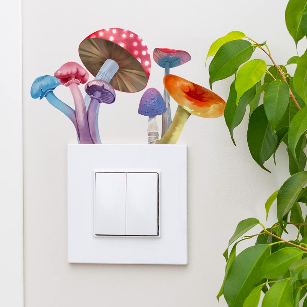 Luminous Window Wall Decals Switch Sticker Decoration Stickers for Home Office School Mushroom