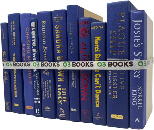 Curated Decorative Books Hardcover Décor Books for Home Décor, Choose Color, Interior Design, Office, Wedding Display, Instant Library, or Staging (Violet, Half Foot)