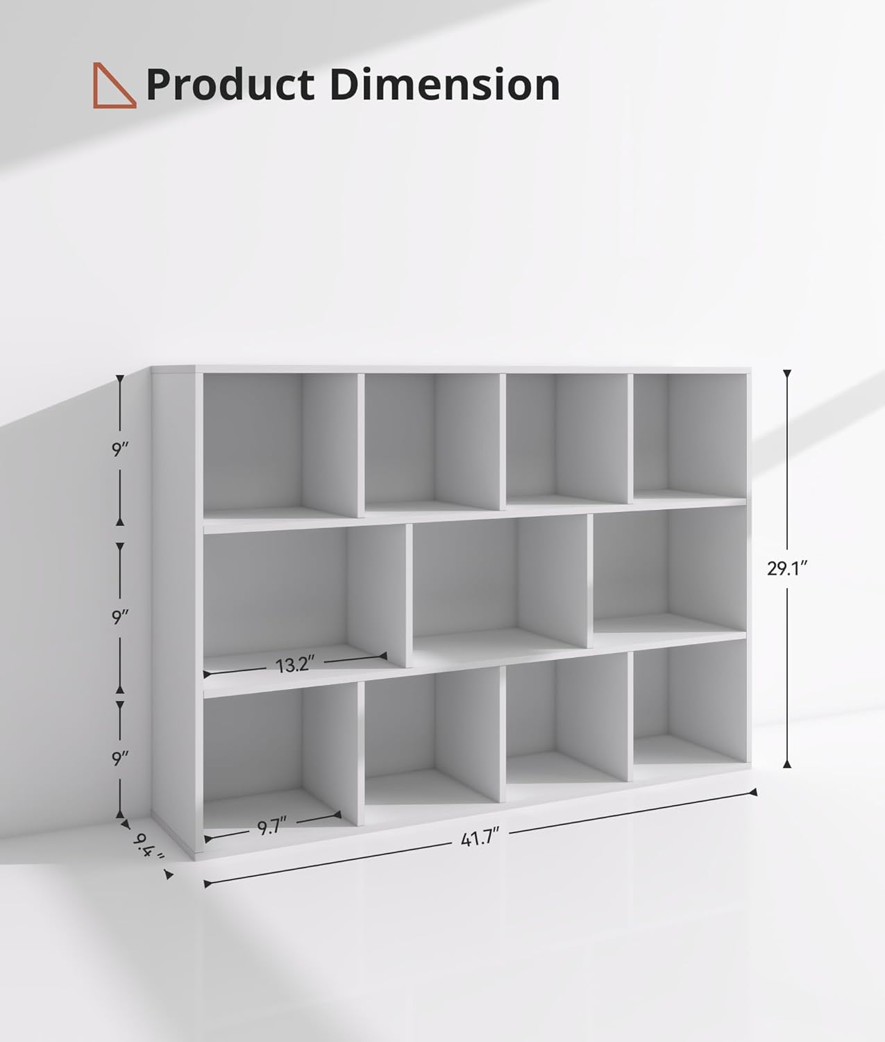 11 Cube White Kids Toy Storage Organizer & Bookshelf – Toy and Book Storage for Kids, Baby Bookshelf for Nursery, Wooden Bookcase & Book Organizer for Classroom