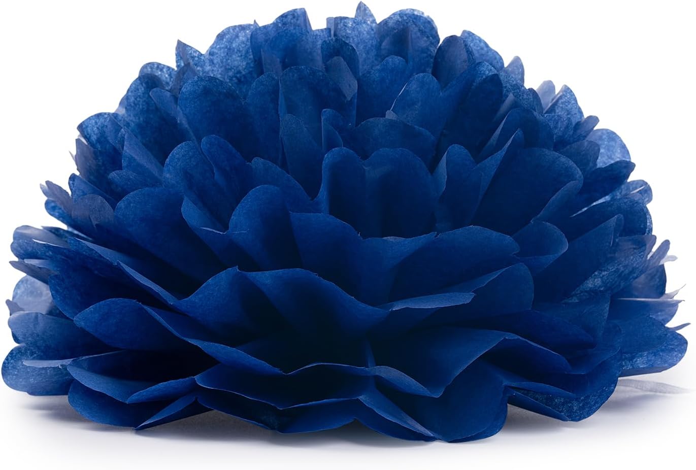 MISU Orange Navy Blue Tissue Paper Pom Poms Party Decorations Paper Flowers, 10 Inch, Pack of 18