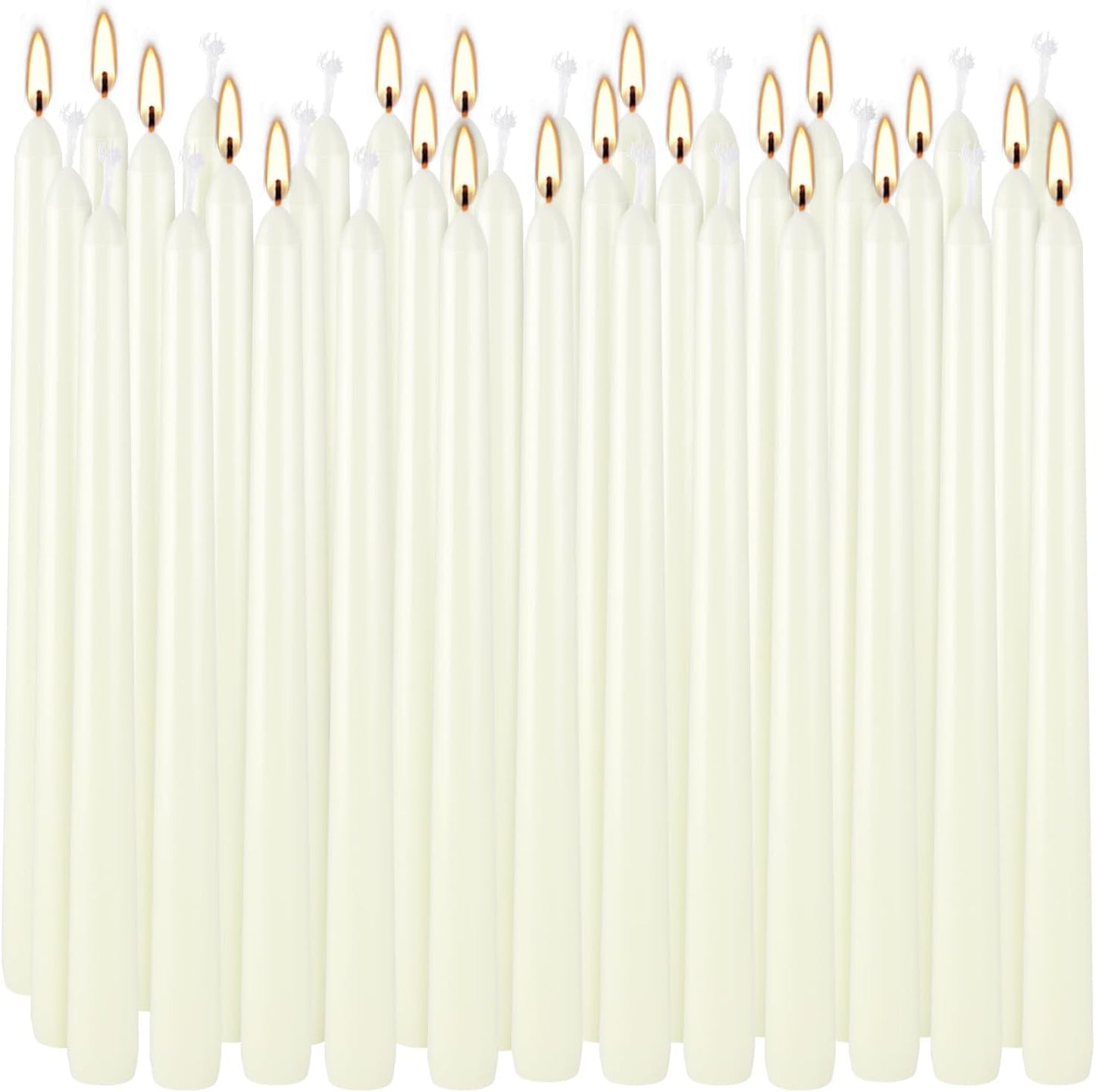 20 Pack Ivory Taper Candles 12 Inch Tall 3/4 Inch Thick Burn 10 Hours