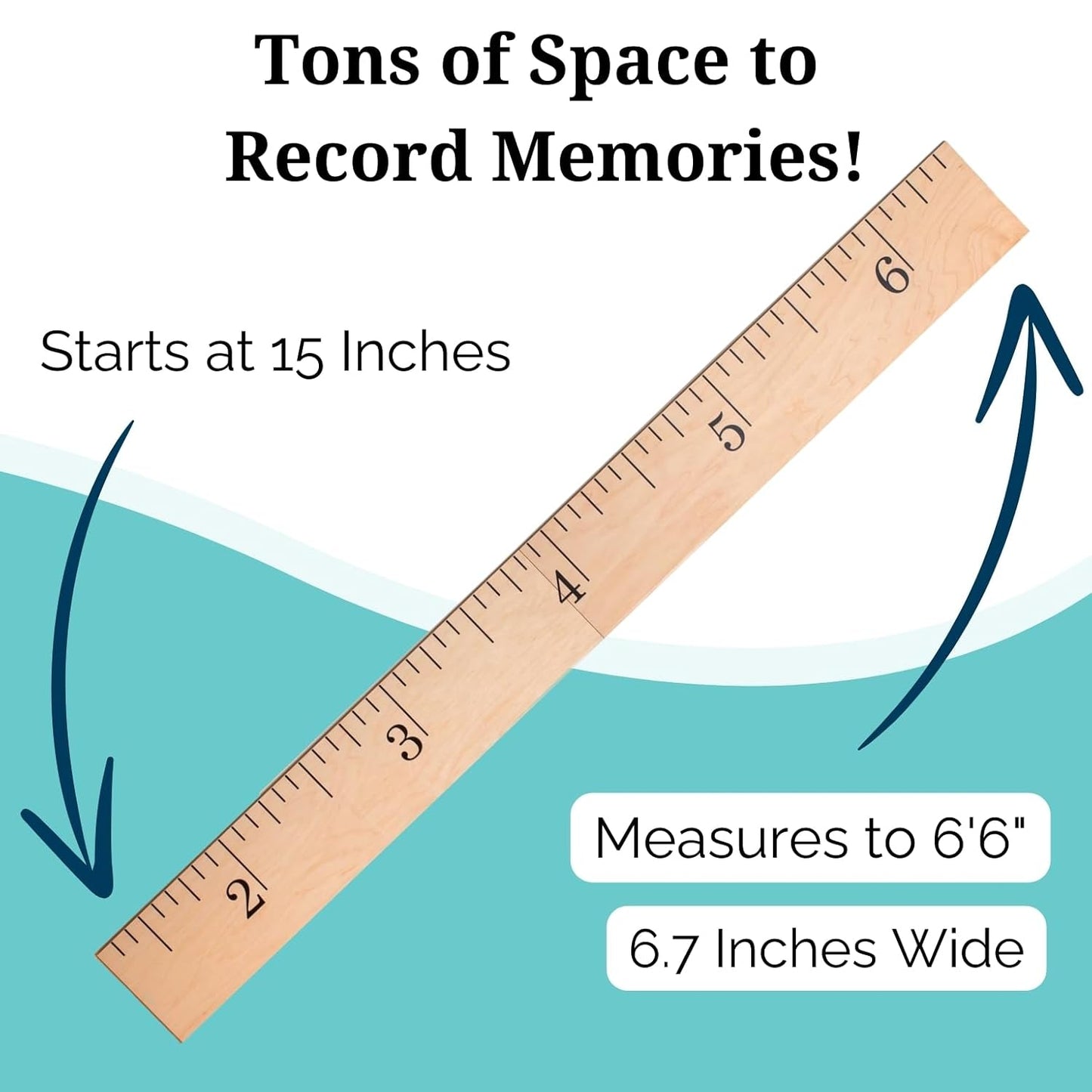 Wooden Growth Chart – Kids Height Chart, Wall Measurement for Kids, Height Chart for Wall, Growth Ruler for Children – Natural Ruler (63"x6.7")