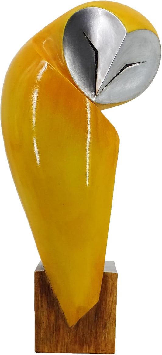 15 Inch Owl Statue for Home Decor Accents Office Decor, Handmade Owl Sculpture for Bookshelf Decor, Bookshelf Desktop Mantel Cabinet Living Room Bedroom Decorations