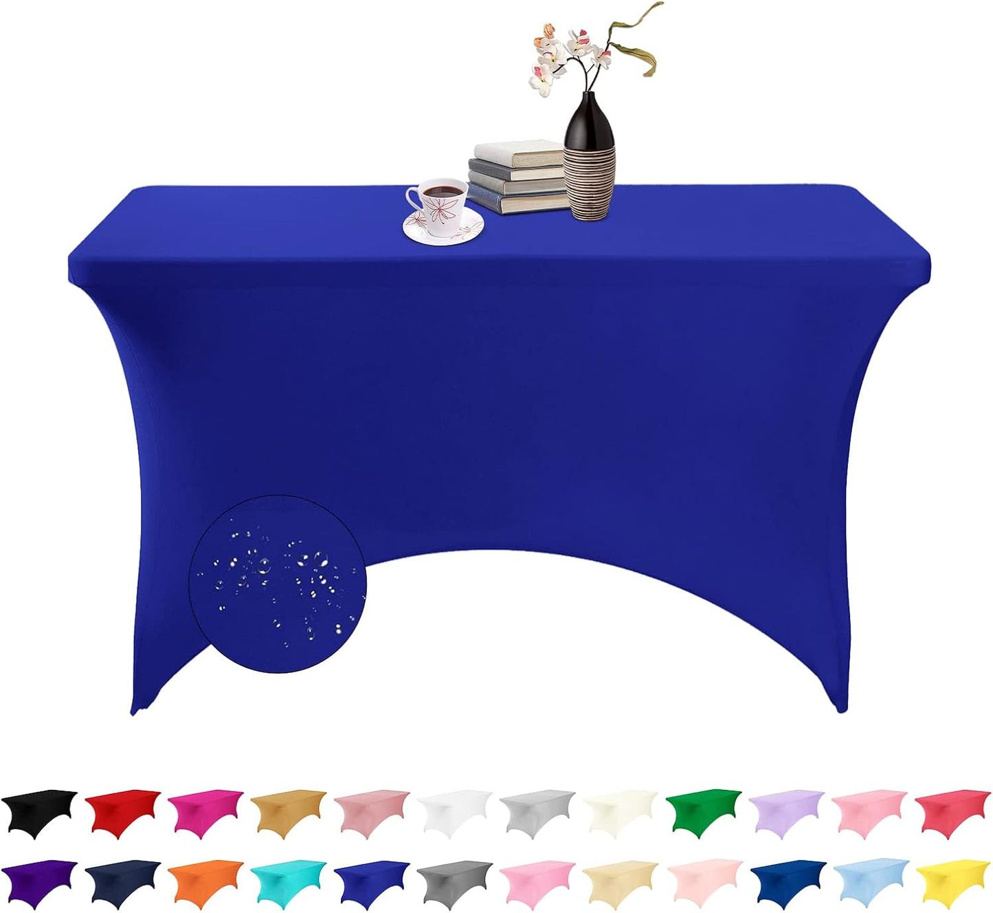 Spandex 4ft Waterproof Table Cover for Party,Wedding, Banquet, and Events(Royal Blue)