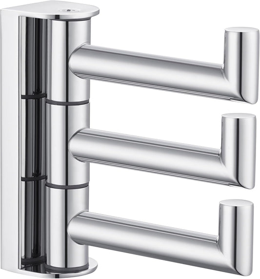 Angle Simple Towel Hook for Bathroom, SUS 304 Stainless Steel Foldable Robe Towel Holder, Wall Coat Hook, Polished Chrome