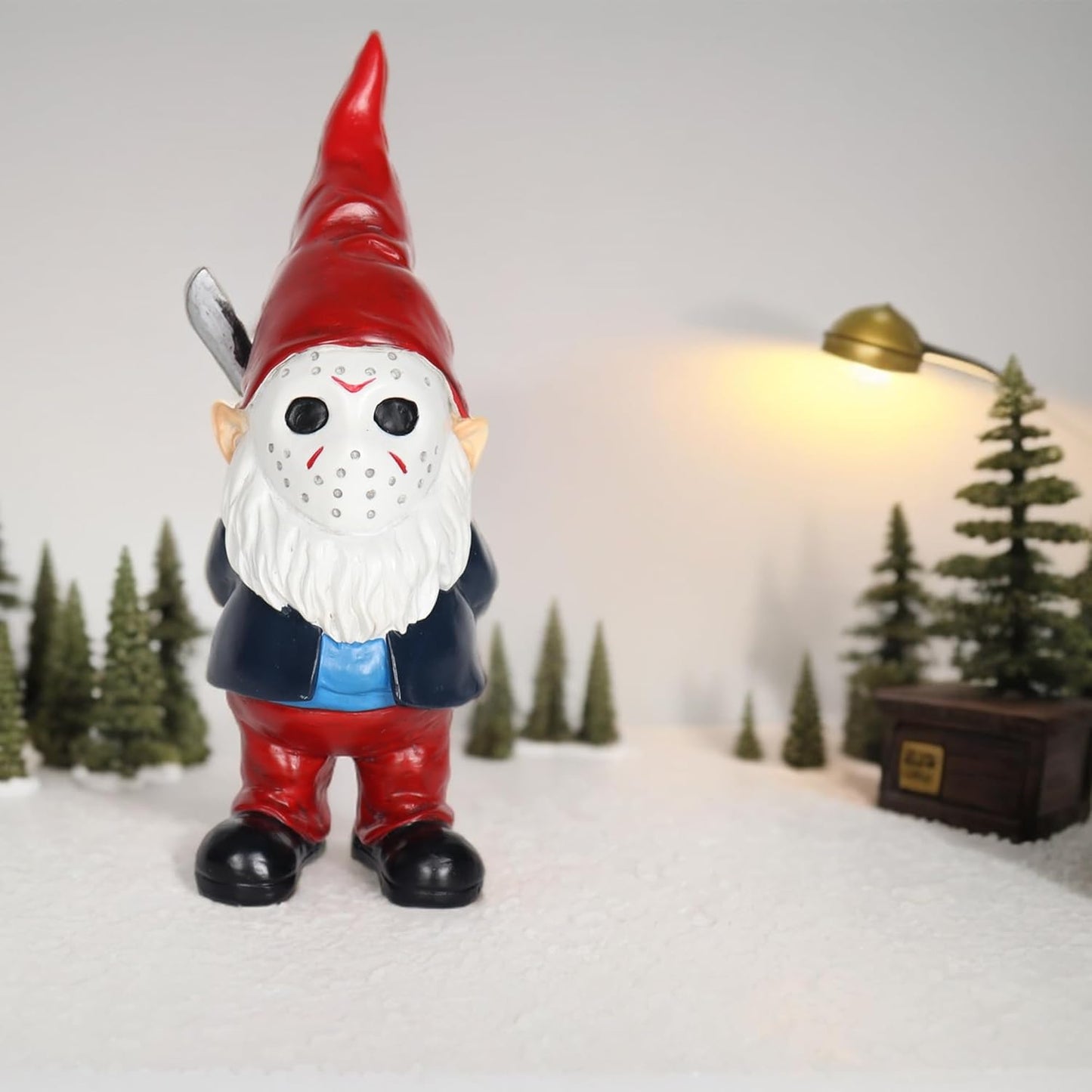 Horror Garden Gnome Decor - 5.5" Halloween Outdoor Statue, Spooky Valentines Gifts & Creepmas Collectible (Weatherproof Resin)