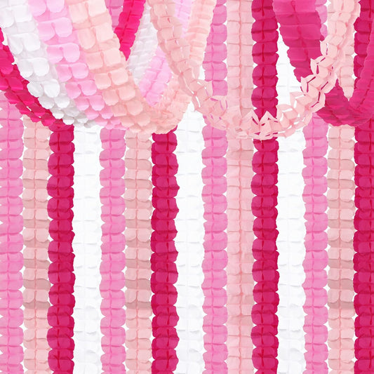 Rose-Red Pink-White Party-Decorations Streamers Garland - 157Ft Four-Leaf Clover Hanging Banner,Wedding Girl Birthday Baby Bridal Shower Engagement Bachelorette Decor Hugtmr