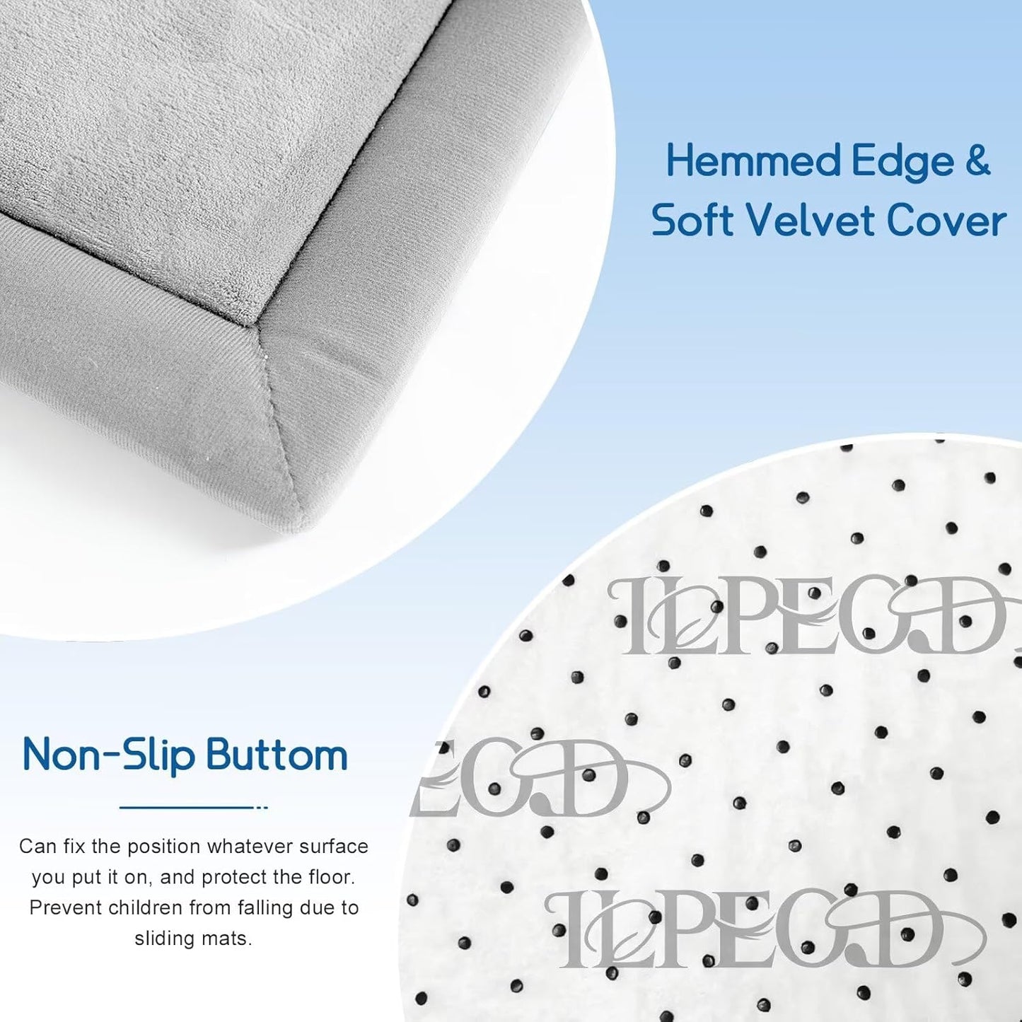 Baby Play Mat for Floor Tummy Time Mat Nursery Rug Muscle Mat Area Rug Playroom Rug Tatami Mat 6'7"x5'11" Memory Foam 1.3" Thick Crawling Mat for Babies,Toddlers, Infants, Kids(Light Gray)