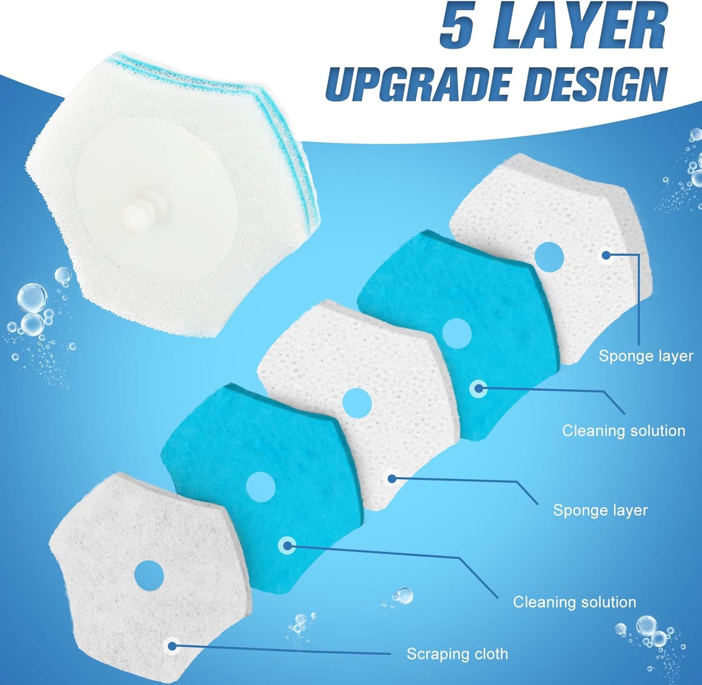 squish Disposable Toilet Brush with 16 Refills, Wall-Mounted No-Drill Adhesive Holder, Toilet Cleaning Kit for Bathroom - Space-Saving & Easy to Use