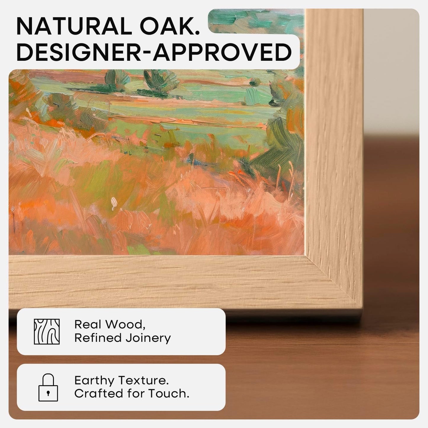 Homeforia 9x12 Picture Frame Wood, High End Natural Oak 9 x 12 Light Wooden Frames with Mat 7 by 10 Photo, 9by12 Frame Matted to 7x10 Print, Wall or Tabletop Frames, Tempered Glass, Wall Kit, Set of 1