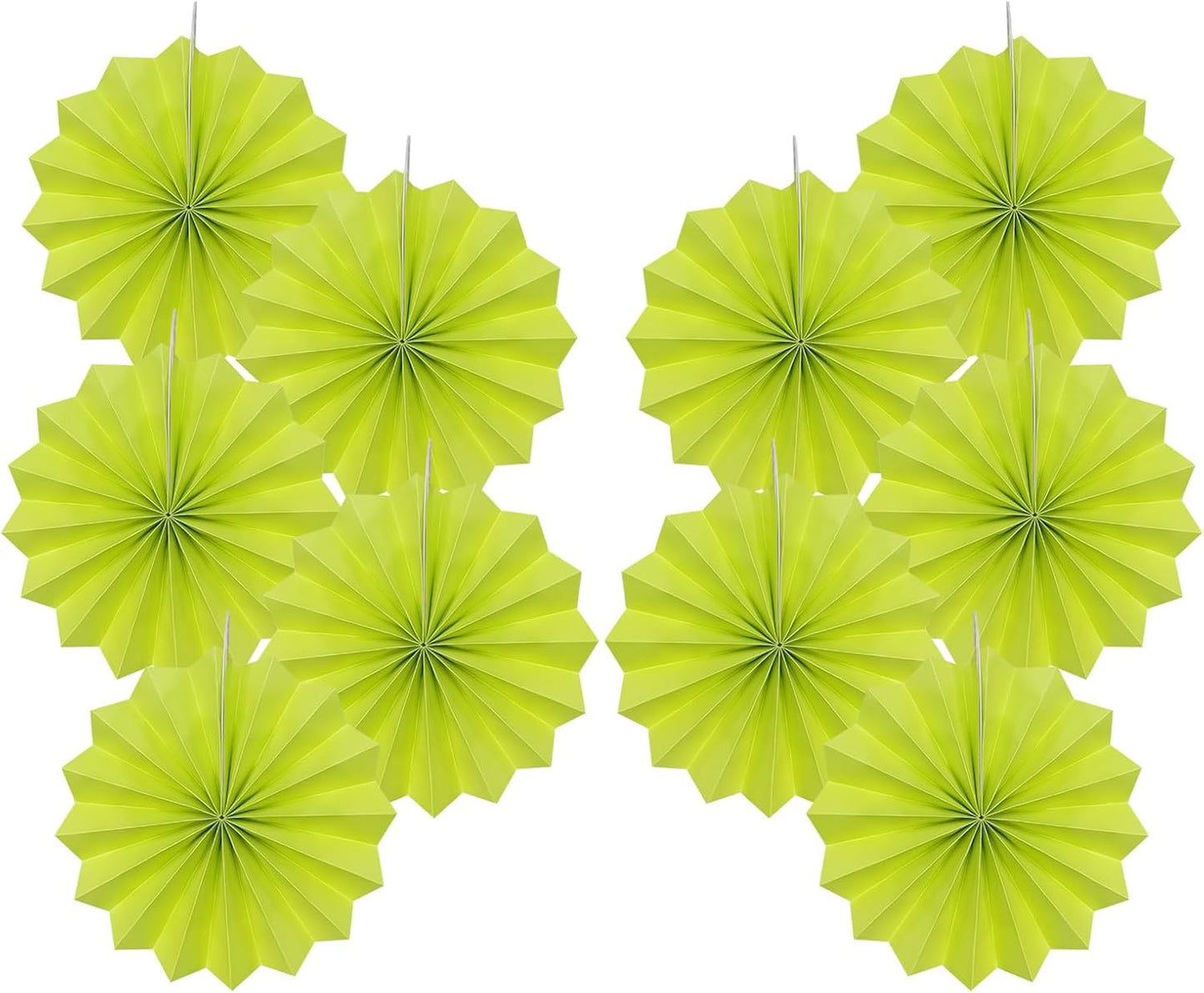 Green Graduation Party Decor,Tropical Party Decorations,Emerald Green Party Decorations,Hawaiian Themed Party Decorations,8in Hanging Paper Fans 30 Color DIY Set (Clear Green)