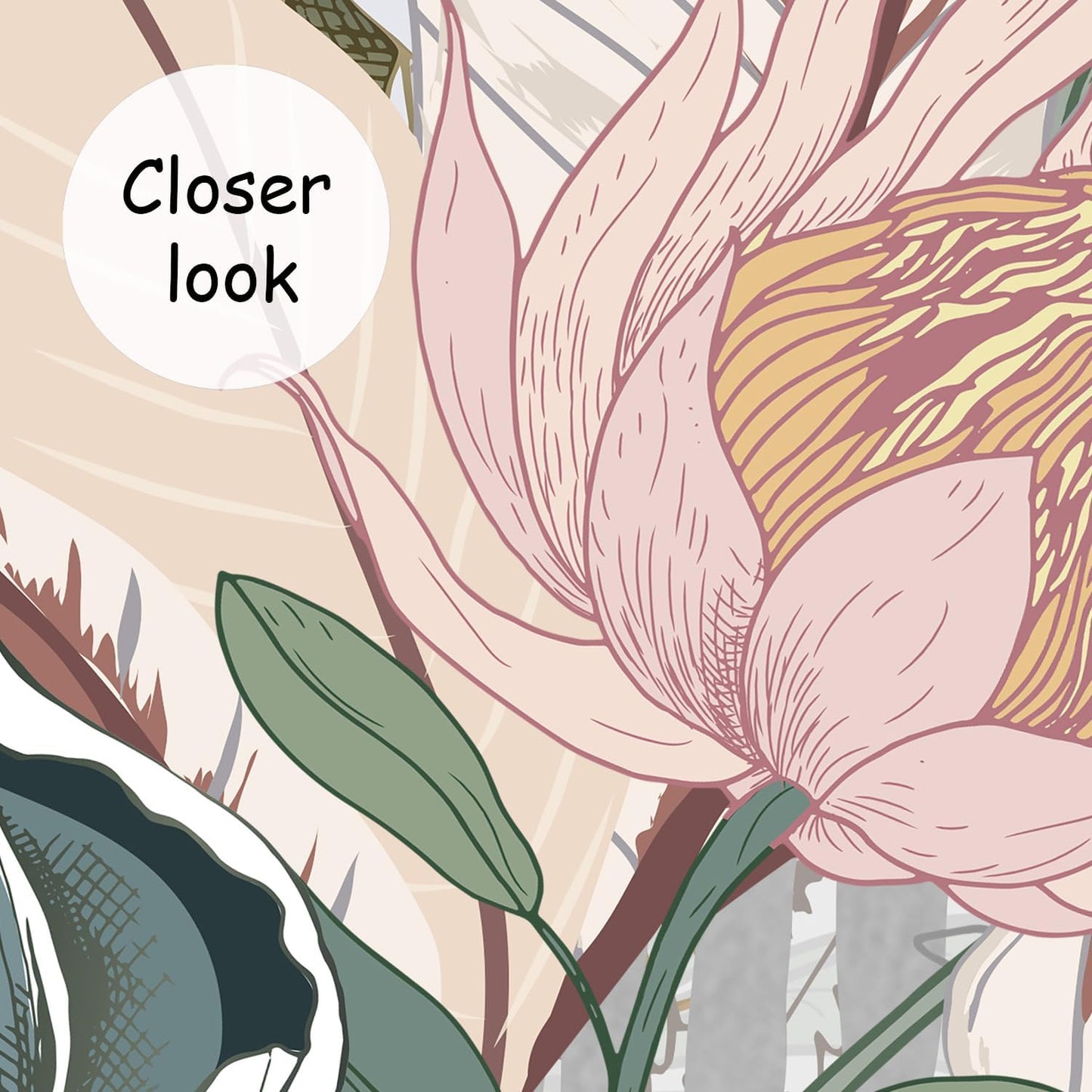 AFZEVEB-Tropical Jungle Wallpaper Botanical Large Floral Wall murals for Bedroom 159"x107" (Not Peel and Stick)