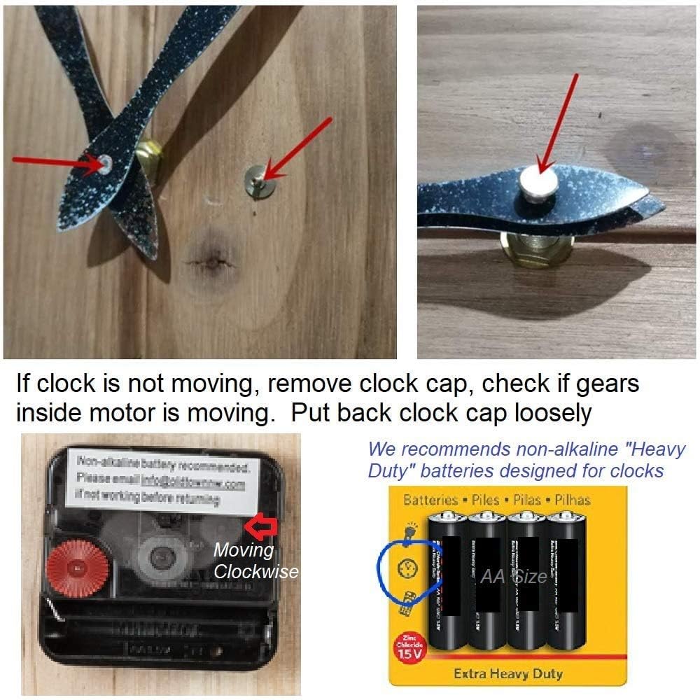 Oldtown Farmhouse Metal & Solid Wood Noiseless Wall Clock (Coastal Grey, 24-inch)