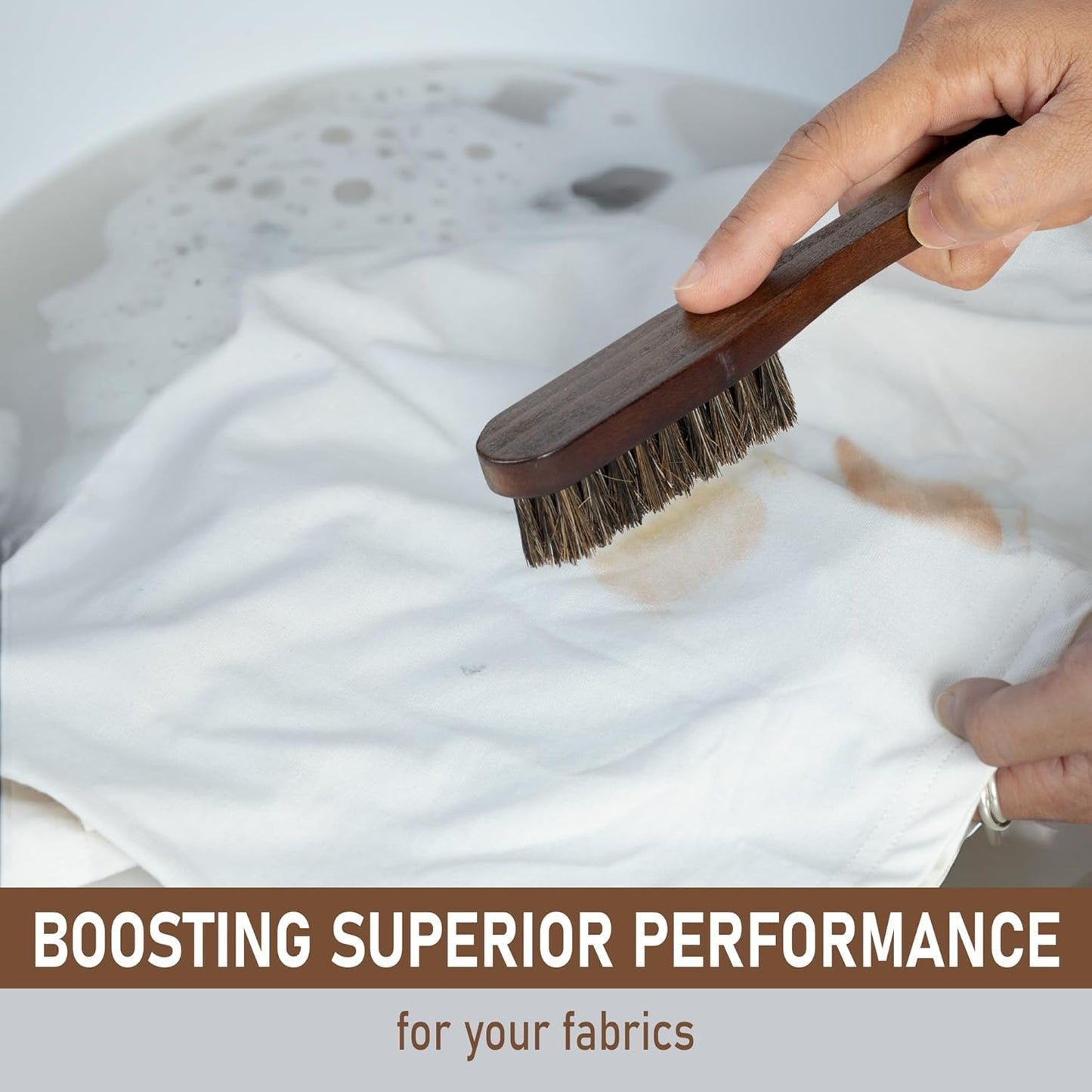 Takavu Horsehair Laundry Stain Brush Set (2 Pack) - Soft Bristle Spot Cleaner for Delicate Fabrics, Clothes Pre-Wash, Gentle Garment Care Tool