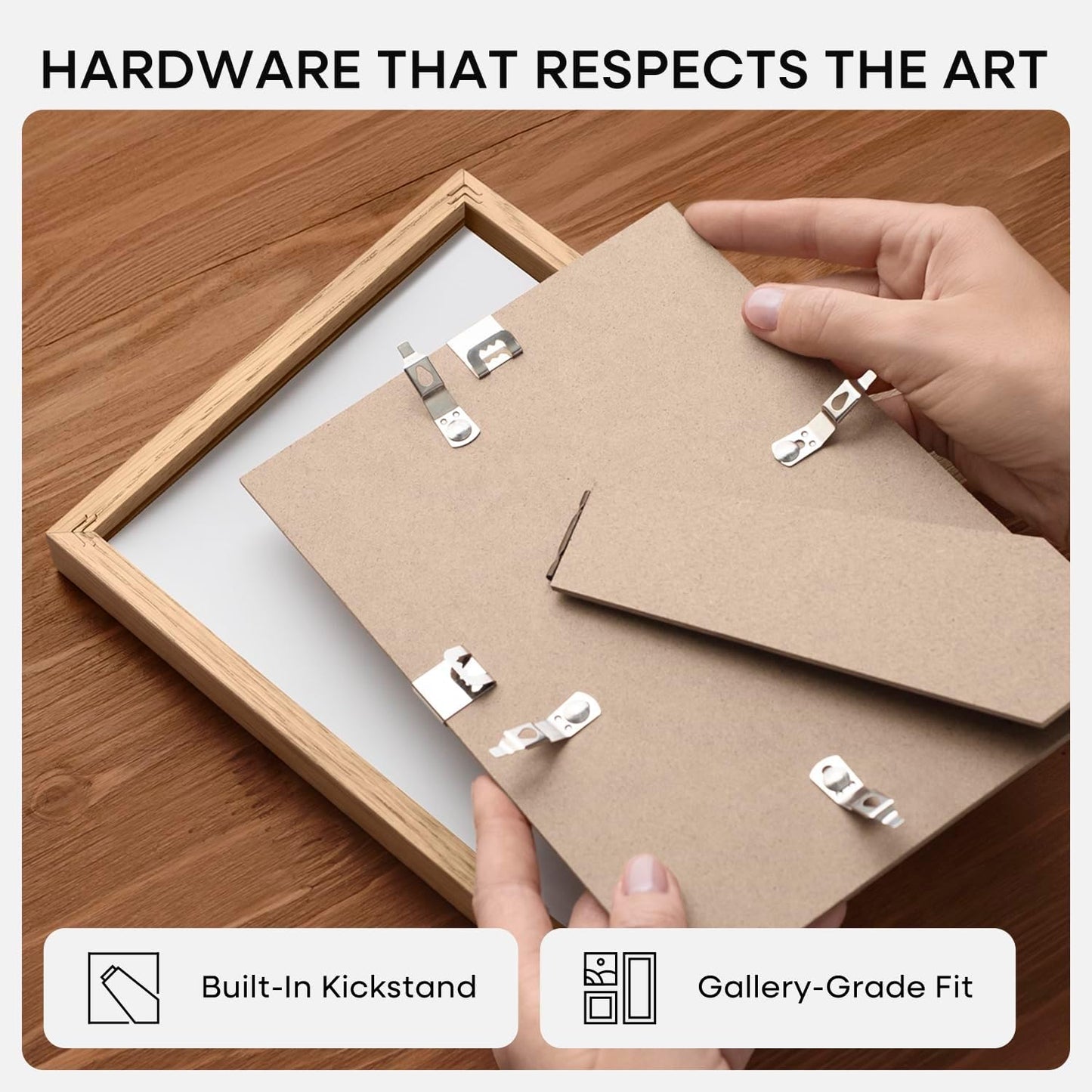 Homeforia A5 Wood Picture Frame, High-End Natural Oak 5.8x8.3 Frame Matted to 4.1x5.8 inch Photo, A5 Size Wooden Frames with Mat A6 for Art, 5.8 x 8.3 Poster Frames, Tempered Glass, Wall Kit, Set of 1