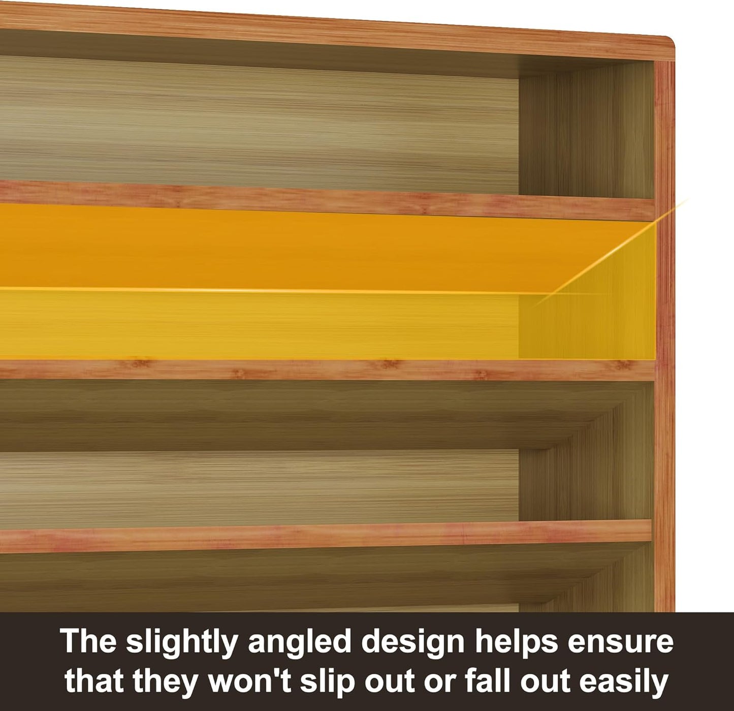 Orimade 4 Tier Spice Rack Organizer for Cabinet, Freestanding Bamboo Seasoning Rack for Countertop, Cupboard, Pantry, Kitchen, 13.18 x 4.13 x 12.2 inches(Spice Jars Not Included), Bronze