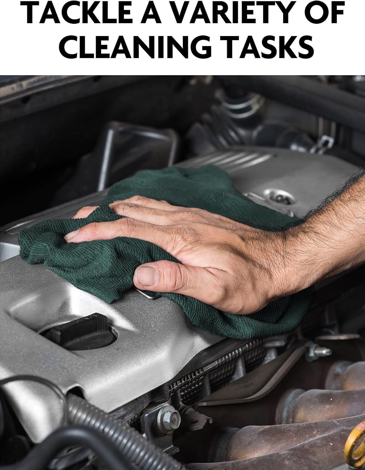 Fantasticlean Microfiber Cleaning Cloth Roll -75 Pack, Tear Away Microfiber Towels, 12" x 12", Reusable, Washable, Scratch Free, Ultra Absorbent Dish Rags for Car, Home, Garage or Shop (Forest Green)