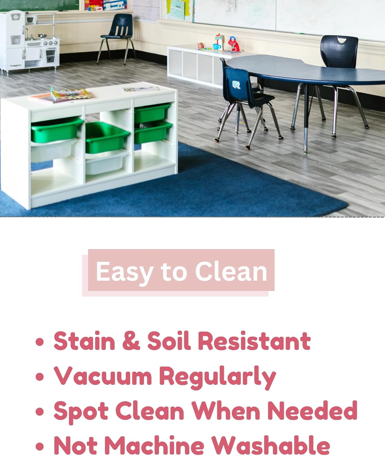 KOECKRITZ Soft and Colorful Kids Classroom Area Rugs (Passes Flammability Pill Test) Many Sizes and Bright Colors to Select from (6' x 6', Fire Engine)