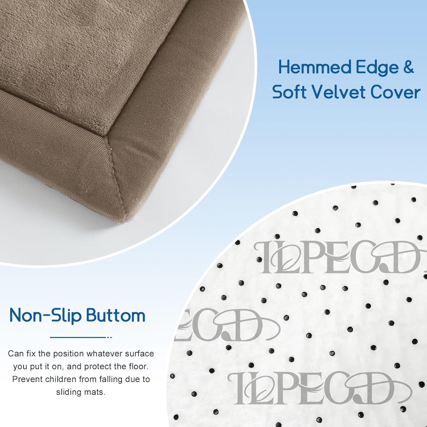 Baby Play Mat for Floor Tummy Time Mat Nursery Rug Muscle Mat Area Rug Playroom Rug Tatami Mat 13'1"x6'7" Memory Foam 1.3" Thick Crawling Mat For Babies,Toddlers, Infants, Kids,Floor Mat(Brown)