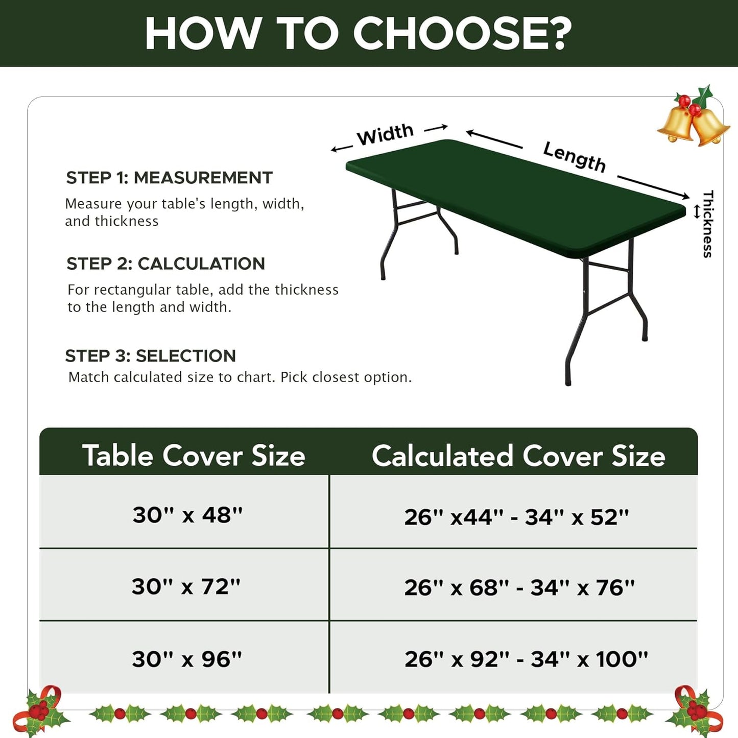 Fitted Tablecloth for 6 Foot Rectangle Tables-6 Pack Hunter Green Elastic Outdoor Picnic Table Cover-Spandex Stretch Folding Table Cloths 6 ft for Camping Dining Patio Kitchen Banquet Party
