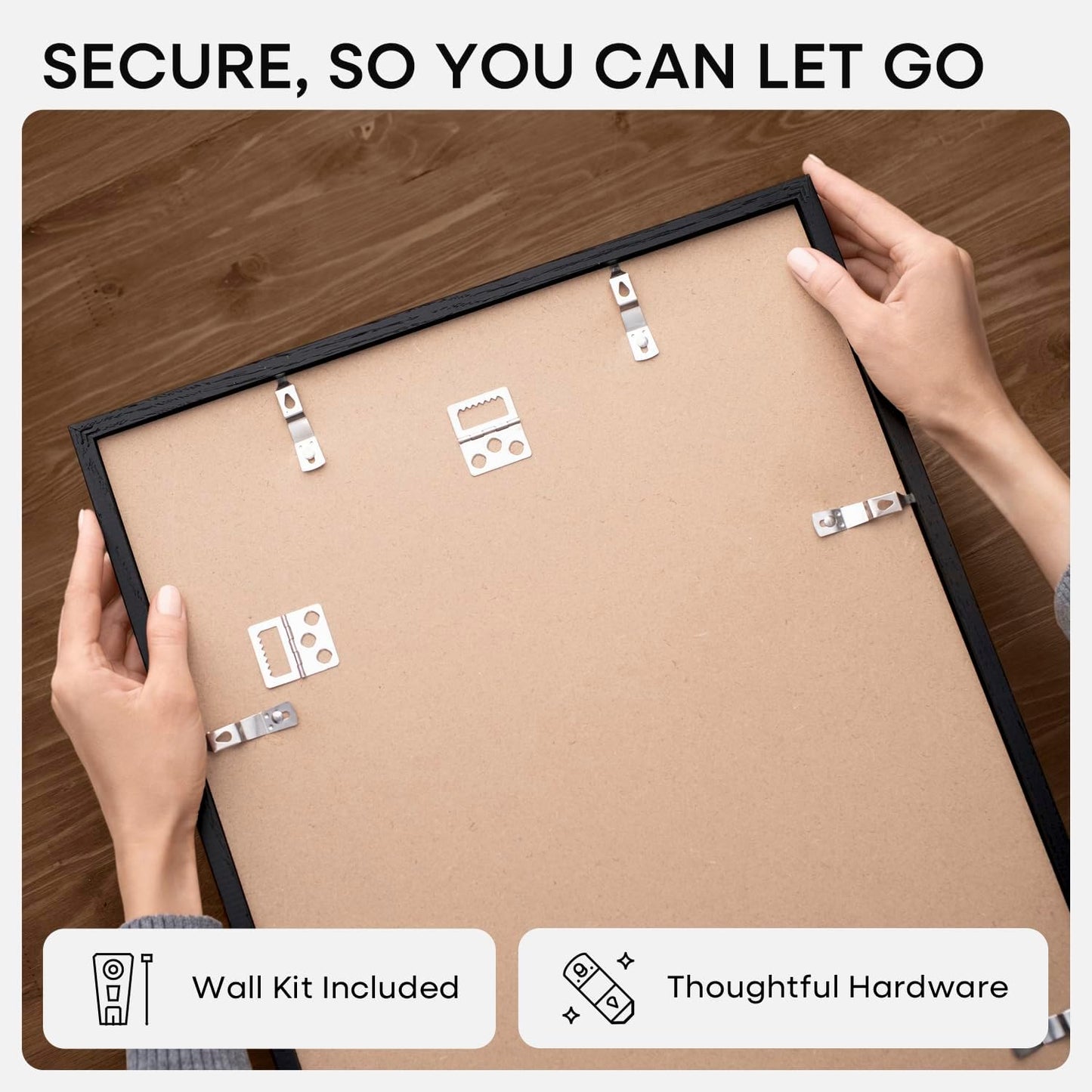 Homeforia 20x28 Black Wood Frame, High End Oak 20x28 Wooden Picture Frames with Mat 14x22 Photo, 20 x 28 Poster Frame Matted to 14 by 22 Print, 28x20 Hanging Frames, Tempered Glass, Wall Kit, Set of 1