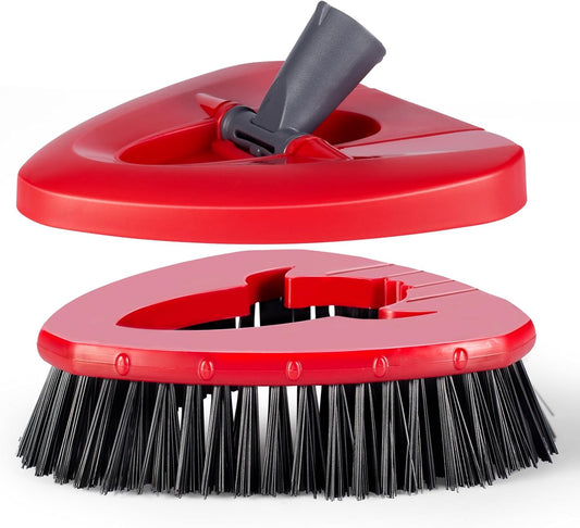 Scrub Brush with Refill Base, Spin Mop Head Scrubber Replacement Compatible with O Cedar EasyWring 1-Tank System, Hard Bristles Floor Scrubber, Tub & Tile Cleaning Brush for Bathroom, Kitchen, Patio