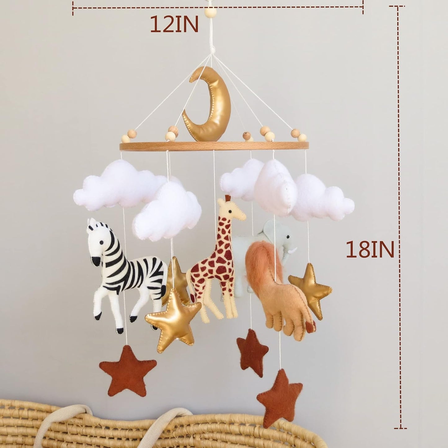 Safari Mobile for Crib Safari Baby Crib Mobile for Boys Girls Animal Baby Mobile for Crib Nursery Mobile for Bassinet