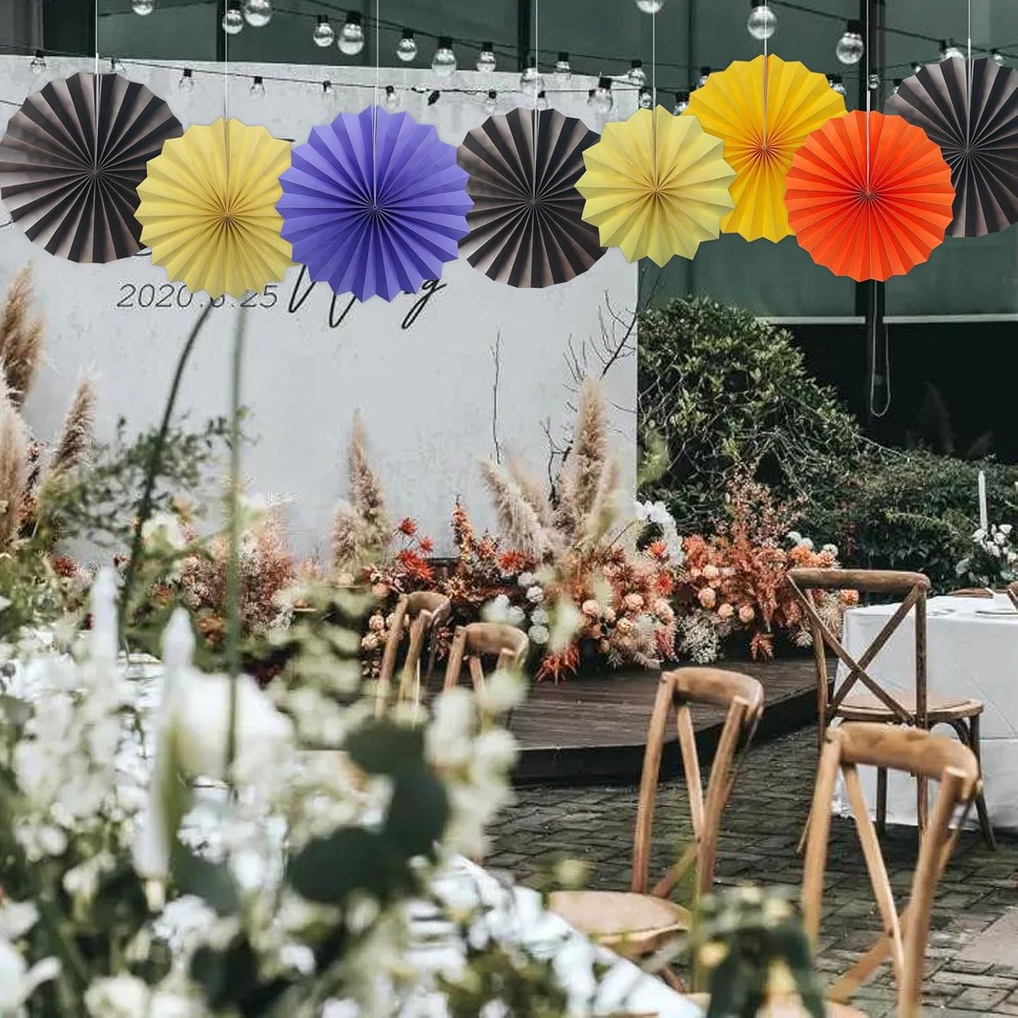 Coffee Party Decorations,Coffee Birthday Decorations,Party Events Accessories,Coffee Themed Party Decorations,Coffee Party,Friends Themed Party12in Hanging Paper Fans 30 Color DIY Set(Coffee))