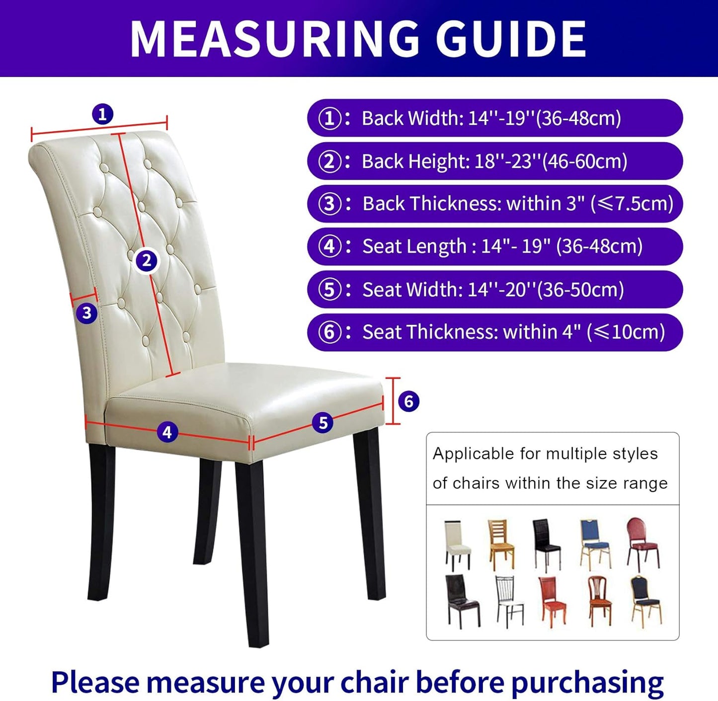 Howhic Stretch Chair Covers for Dining Room Set of 6, Removable Washable Dining Room Chair Covers, Dining Chair Slipcovers Seat Protector, Great for Home Decor and Banquet (Burgundy, 6 Pack)