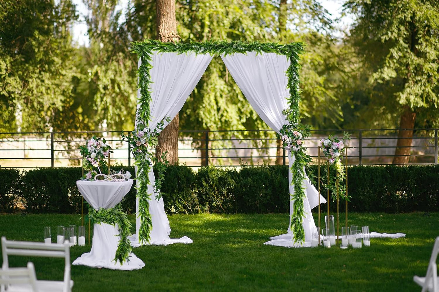 RECUTMS 4pcs Ferns Garland 6 FT Ivy Vines Fake Plant Artificial Hanging Plant Faux Boston Ferns Greenery Leaves Fake Vines for Outdoor Indoor Home Garden Decoration Party Table Wall Decoration(Green)