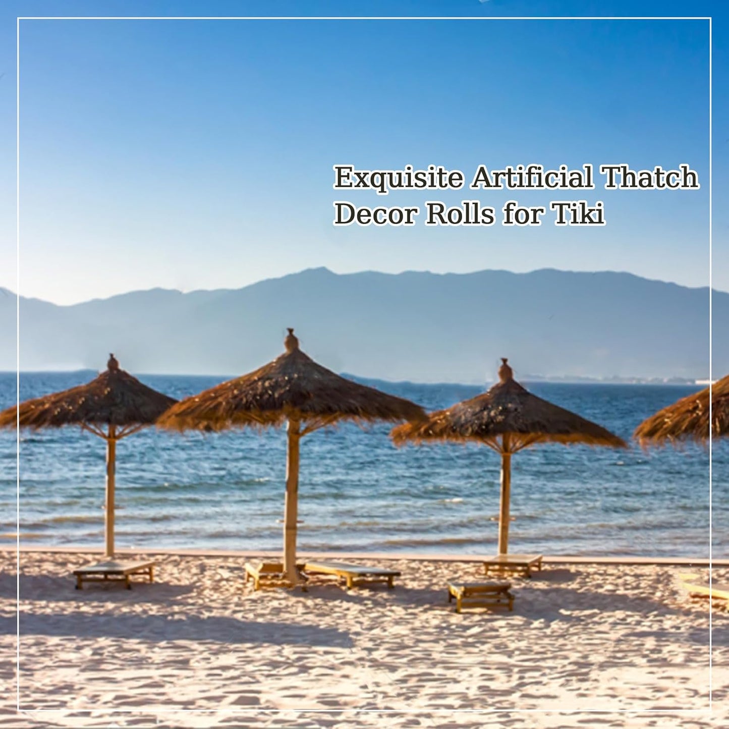 Premium Mexican Style Artificial Palm Thatch Roof Rolls. 5 Lengths, 2 Colors. Waterproof. Easy Install. Ideal for Tiki Bars, Parties, Gardens & Fences (4ft x 16in - Straw Yellow)