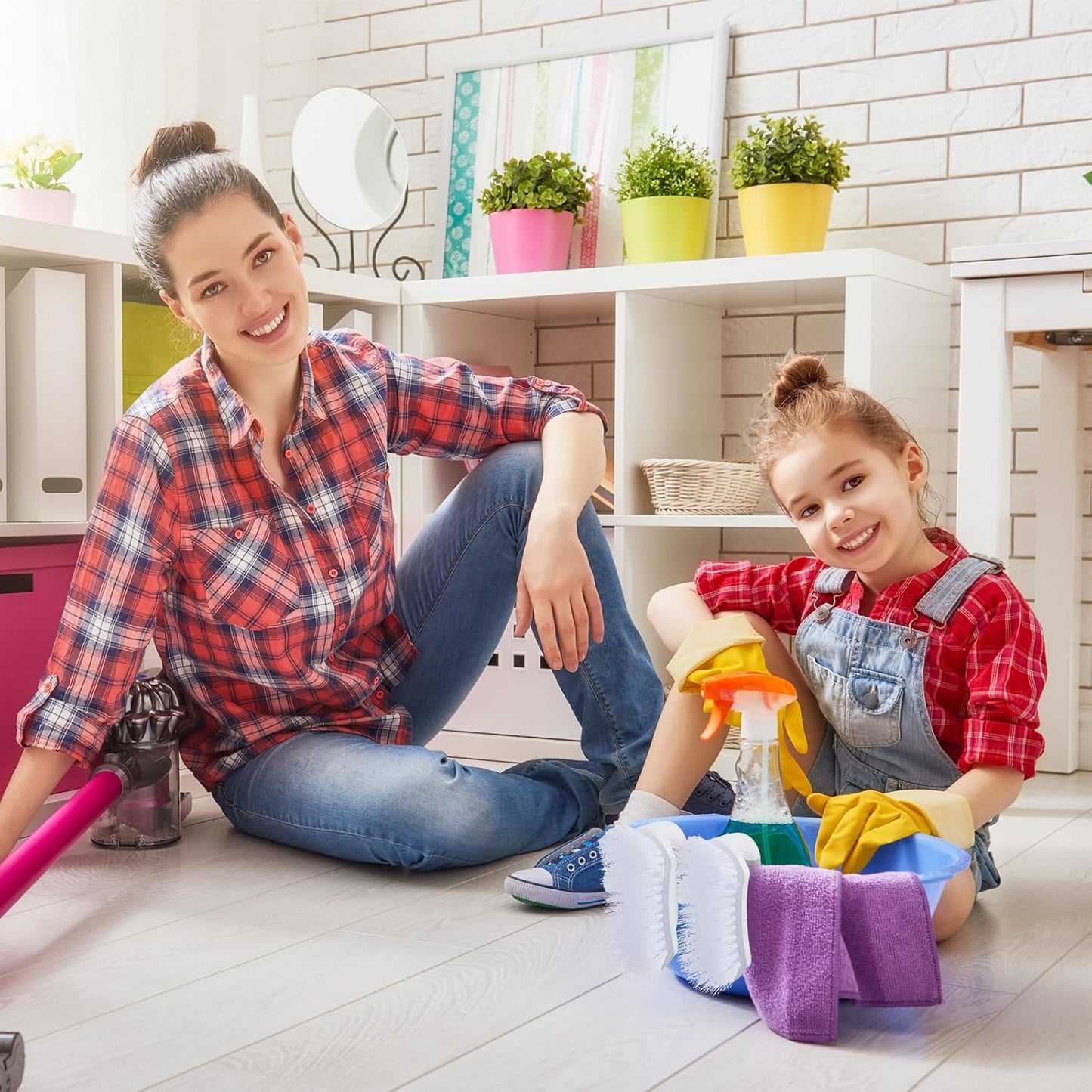 Lallisa 24 Pcs Scrub Brush for Cleaning with Handle Comfortable to Grip Heavy-Duty Flexible Stiff Bristles Scrubber Brushes Bulk for Shower Bathroom Carpet Kitchen Floor Tiles (Gray)