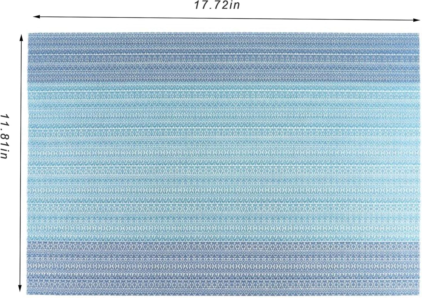 CADONO Placemats Set of 6 Washable Indoor/Outdoor Vinyl Place Mats for Dining Table Durable Non-Slip Heat Resistant PVC Weave Table Mats（Ocean Geode）