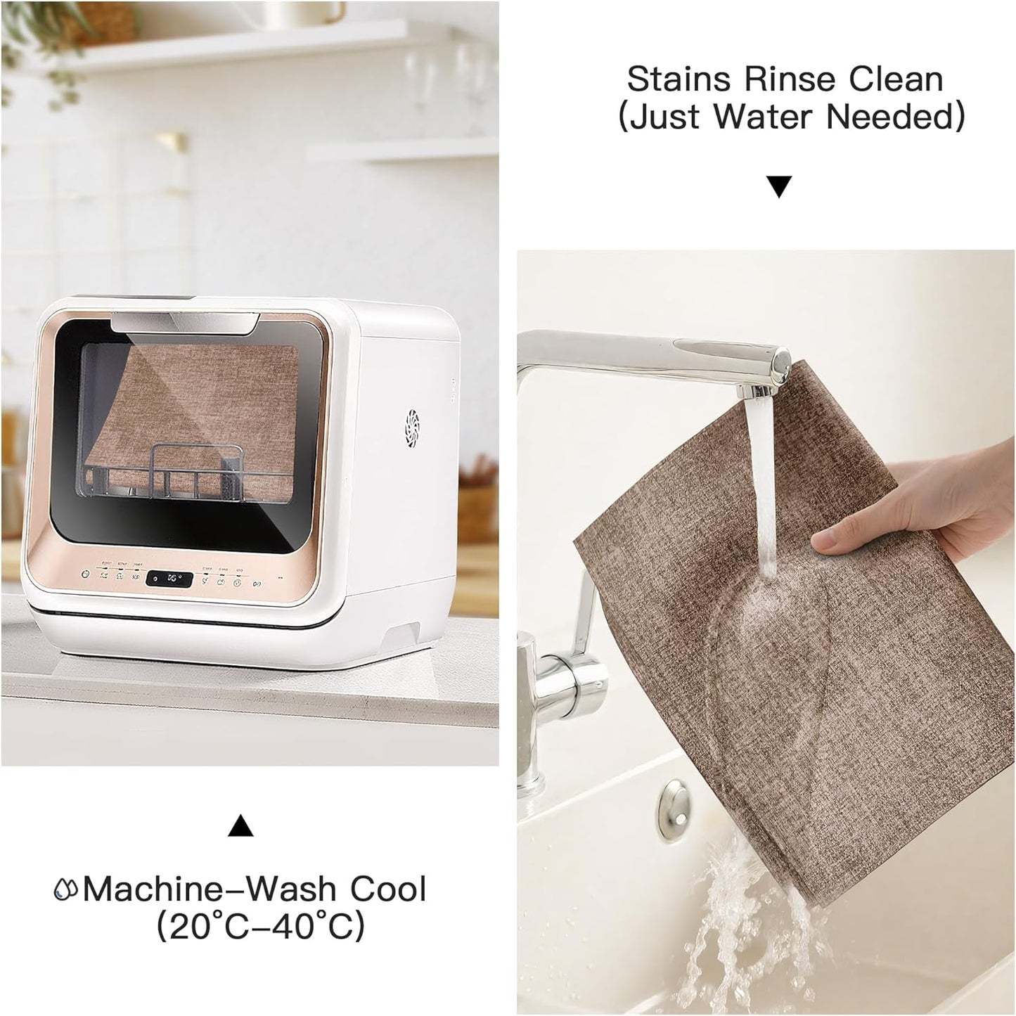 DOLOPL Fall Placemats Set of 4, Reversible Wipeable & Heat Resistant Place Mats, Modern Faux Leather Table Mats for Kitchen, Neutral Waterproof Tablemats for Dining Table Decor, Wedding, Party(Brown)