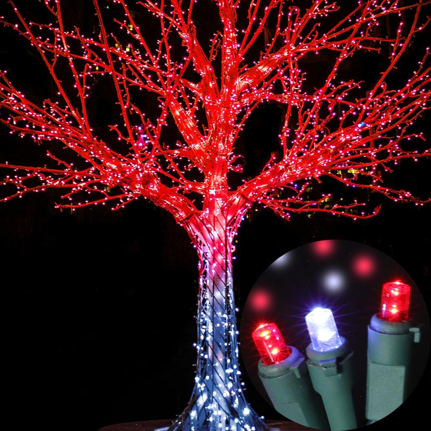 100 Count RED and White - String Lights - 21.6FT LED Christmas Lights, Mini led Lights for Indoor Outdoor Home Holiday Party Wedding Independence Day Decoration