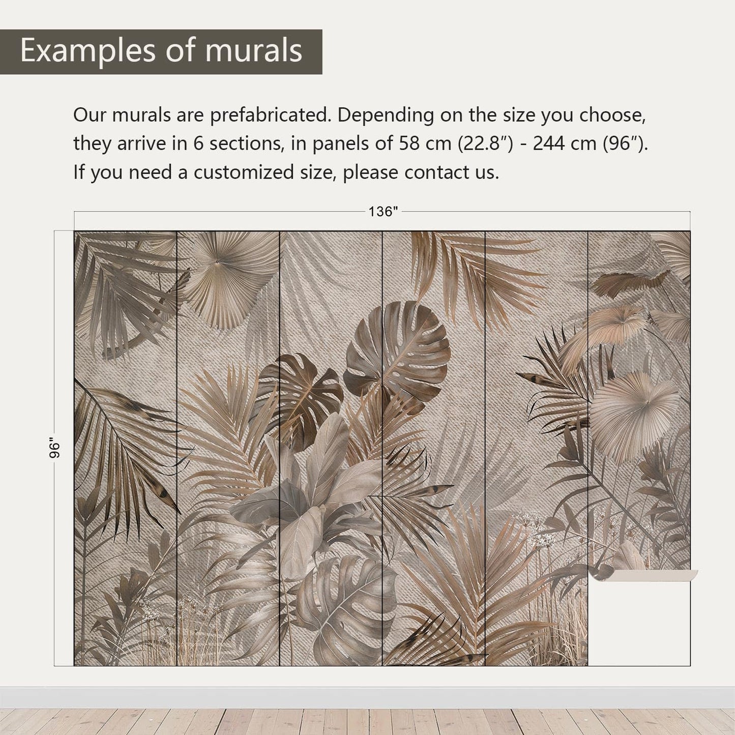 AFZEVEB-Jungle Wallpaper Vintage Tropical Plants Wall murals for Bedroom 136"x96" (Not Peel and Stick)