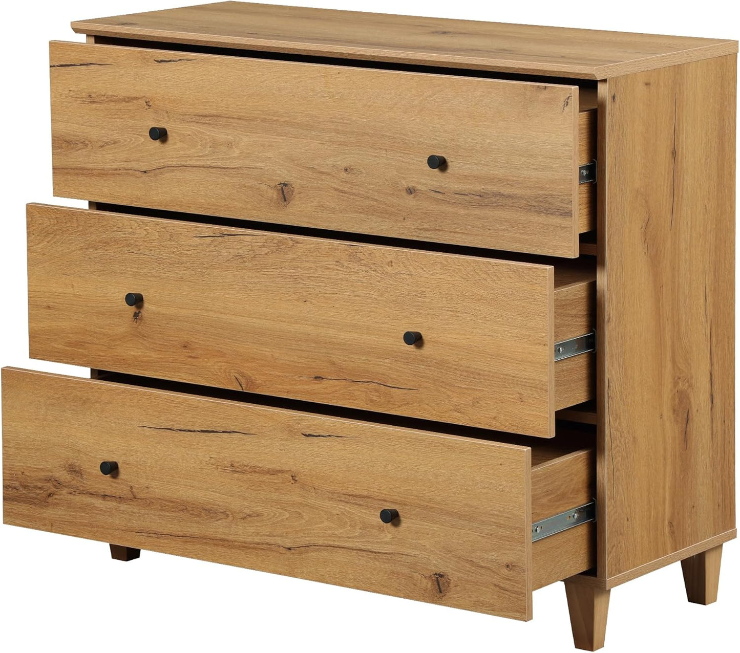 WAMPAT Dresser with 6 Drawers, Bedroom 70.8" Wide Wooden Chest of Drawers, Modern Dressers Closet Storage Organizer w/Solid Wood Legs for Living Room, Kids Room, Nursery, Oak Brown