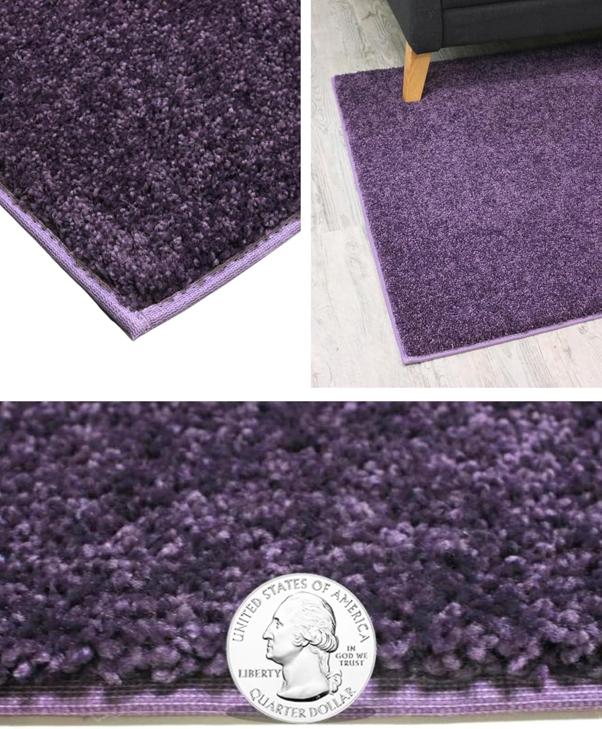 KOECKRITZ Soft and Colorful Kids Classroom Area Rugs (Passes Flammability Pill Test) Many Sizes and Bright Colors to Select from (8' x 8', Eggplant)