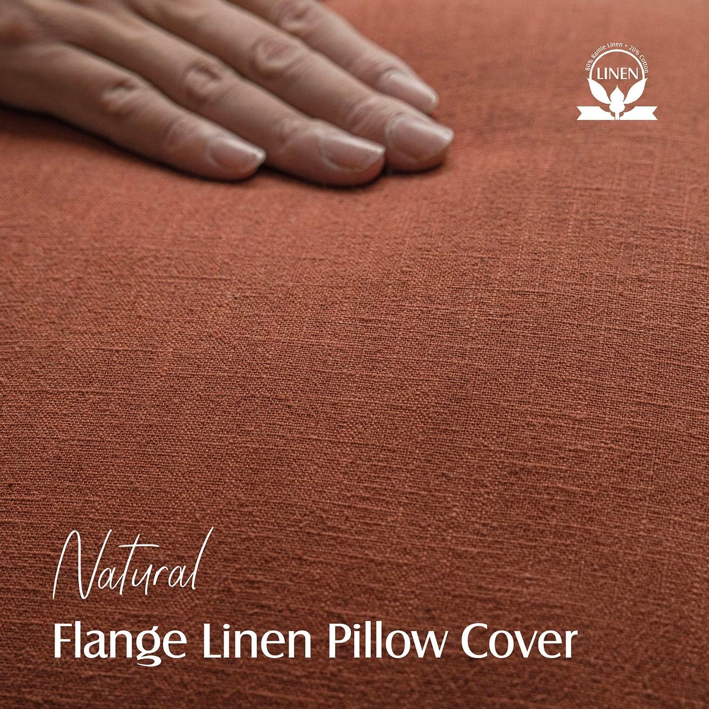 Foindtower Set of 2 Decorative Linen Fringe Throw Pillow Covers Boho Farmhouse Cushion Cover with Tassels Soft Accent Pillowcase for Couch Sofa Bed Living Room Home Decor, 26×26 Inch, Fall Rust Orange