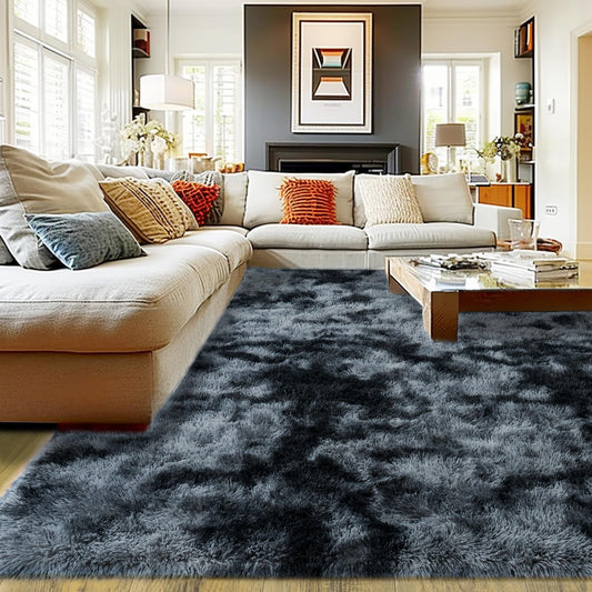 Rezutan 8x10 Rugs for Living Room, Large Comfy Modern Shaggy Rug Fuzzy Kids, Plush Indoor Nursery Classroom Home Decor Bedside with Non-Slip Bottom, Blue Gray, 8 X 10 Feet