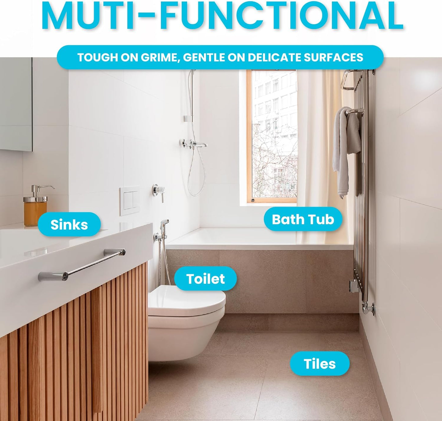 Pumice Stone Toilet Bowl Cleaner | Long Handle & Eco-friendly Screw-on Pumice Stones | Scouring Stick for Toilet Cleaning, Stain Removal on Toilets, Grills, Tiles, Grout & Pools | 6 Pack