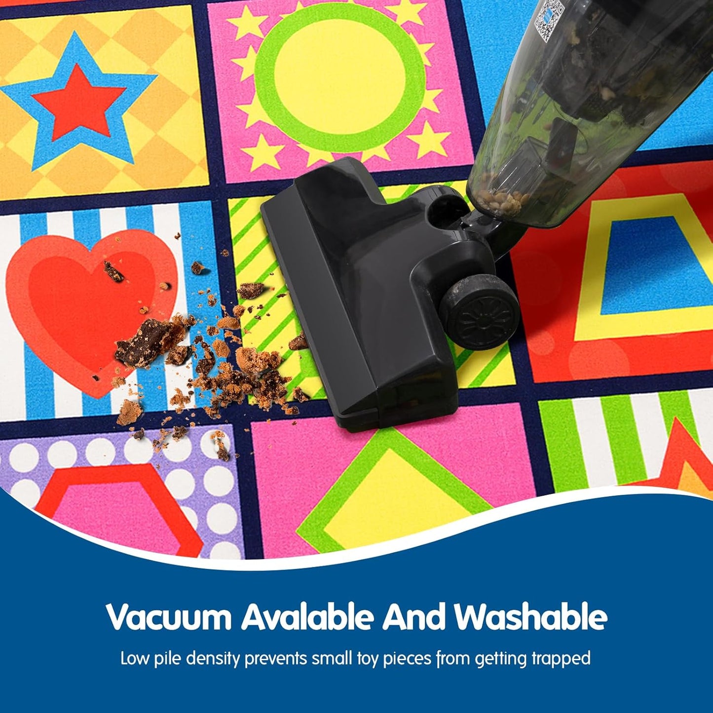 Booooom Jackson Seating Classroom Rug for Kids Room Seating Décor, 7'54''x13'12'' Vibrant Geometric Patterns Large Preschool Carpet Seating Rug for Teaching and Playroom, Non-Slip Rubber Backing