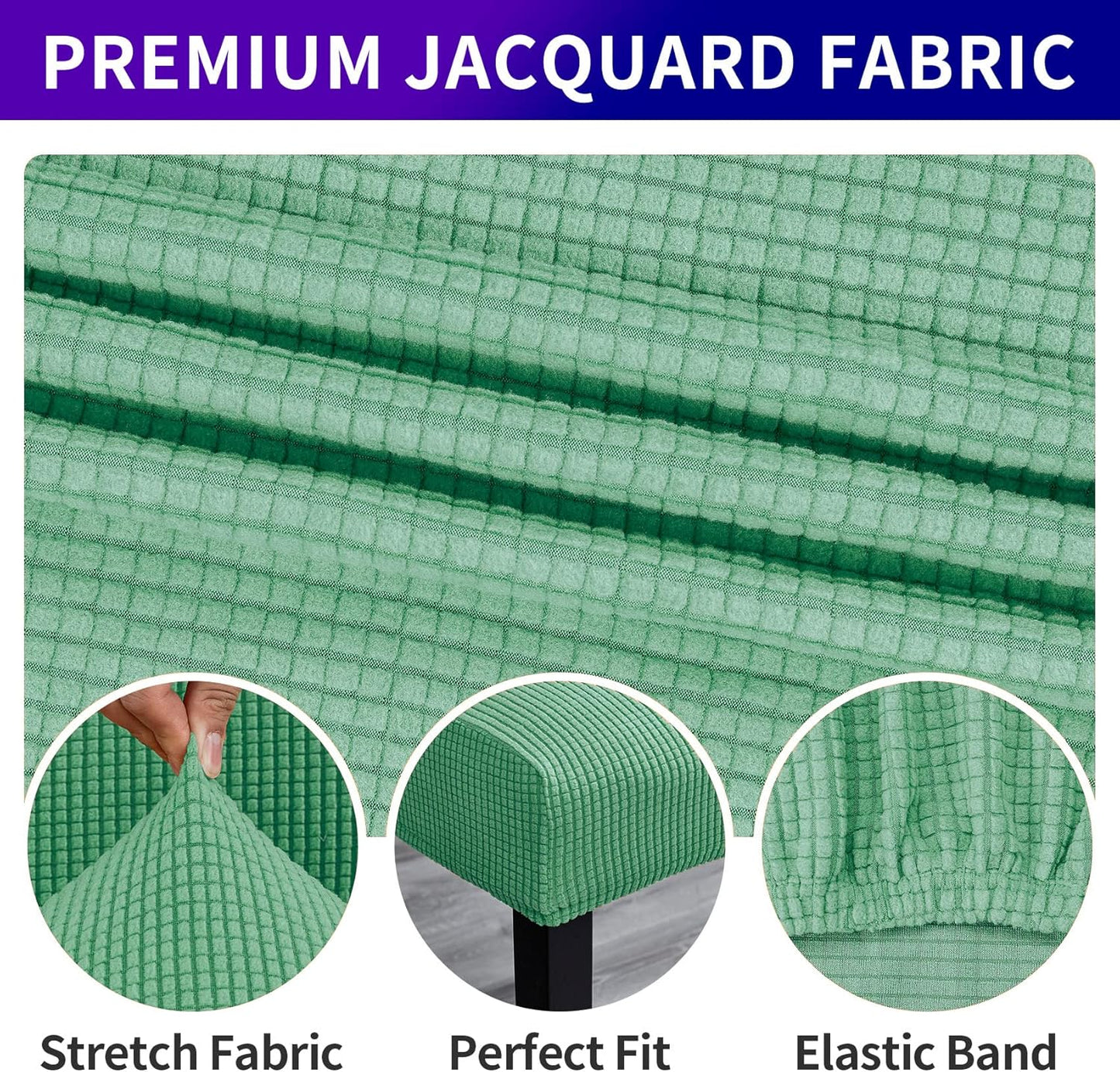 Howhic Chair Covers for Dining Room Set of 6, Stretchy Dining Chair Covers, Textured Jacquard Kitchen Chair Slipcovers, Classy Decor for Home and Banquet (Sage, 6 Pack)