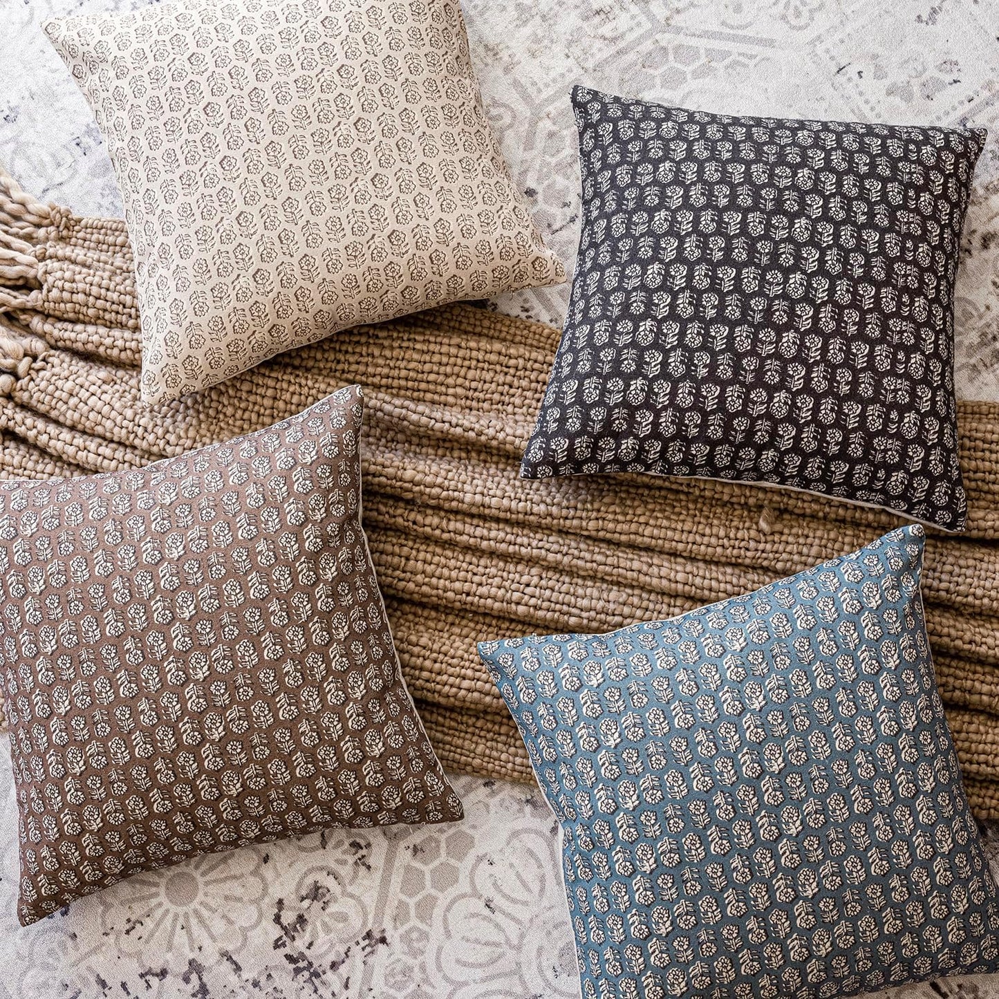 Foindtower Set of 2 Decorative Floral Long Body Lumbar Throw Pillow Covers Vintage Accent Farmhouse Cushion Covers Neutral Home Decor for Sofa Couch Chair Bedroom Living Room Outdoor,14×36 Inch,Brown