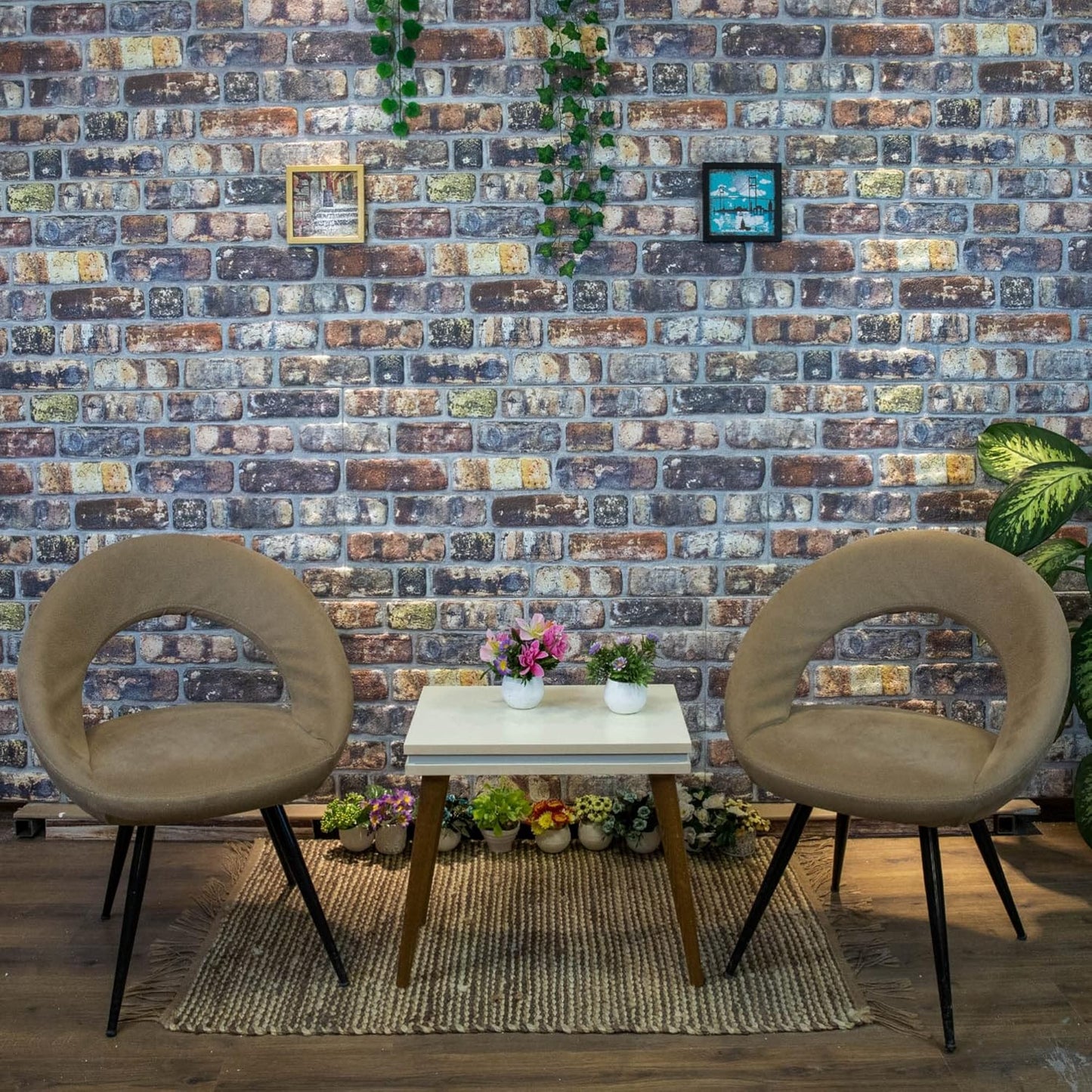 Dundee Deco 3D Wall Panels Faux Brick - Cladding, Multicolored Stone Look Wall Paneling, Styrofoam Facing for Living Room, Kitchen, Bathroom, Balcony, Bedroom, Sample, Size 10 x 10 in.